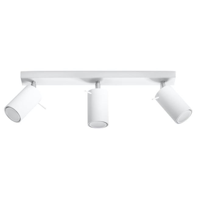 Plafonnier Acier Blanc GU10 3 Ring Line Couleur blanc <span itemprop=
