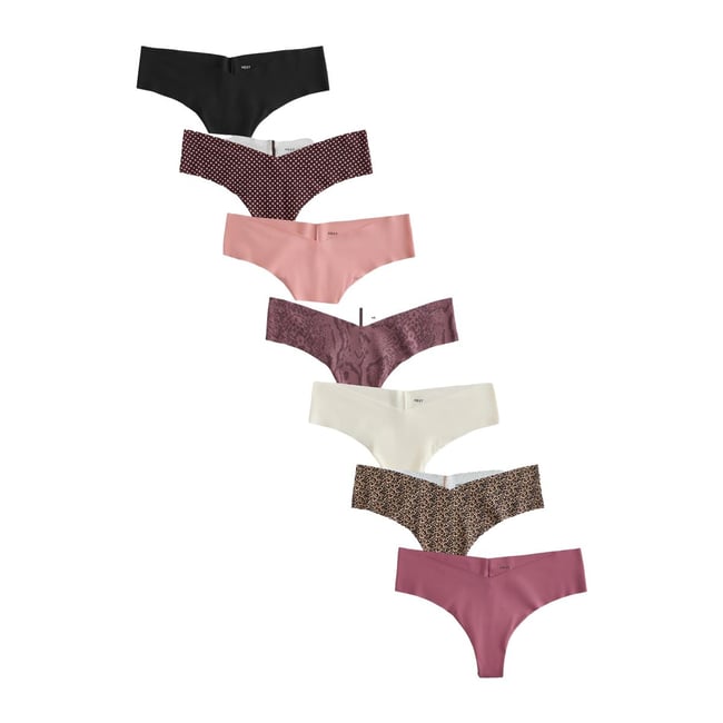 Culotte invisible confortable, lot de 7 noir/imprimé animal <span itemprop=