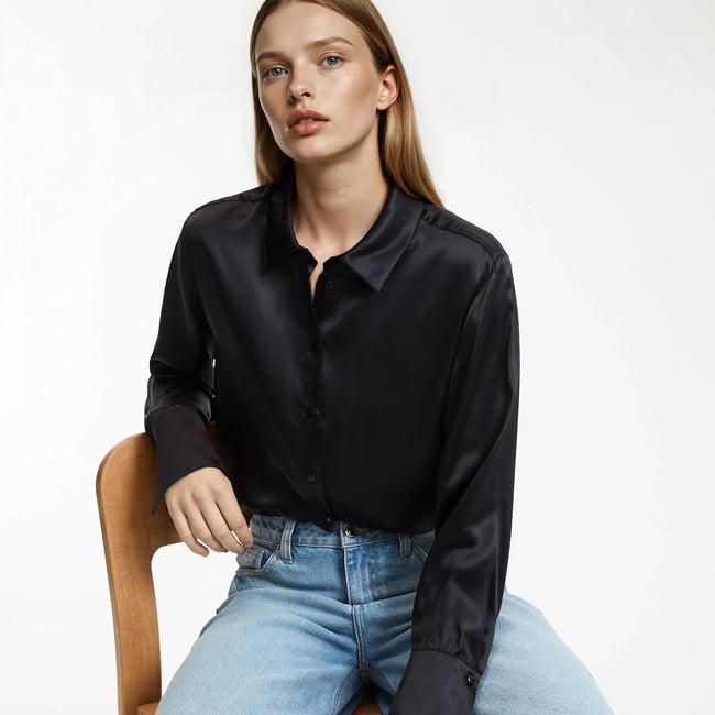 Silk Long Sleeve Shirt - LA REDOUTE COLLECTIONS