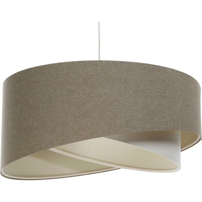Suspension en lin rond style bohème Boho Couleur beige crème en lin naturel <span itemprop=