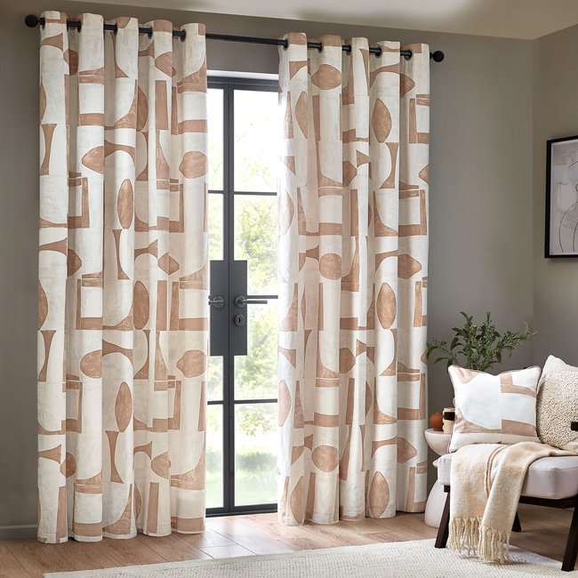 Carro Abstract Eyelet Curtains, clay, HÖEM