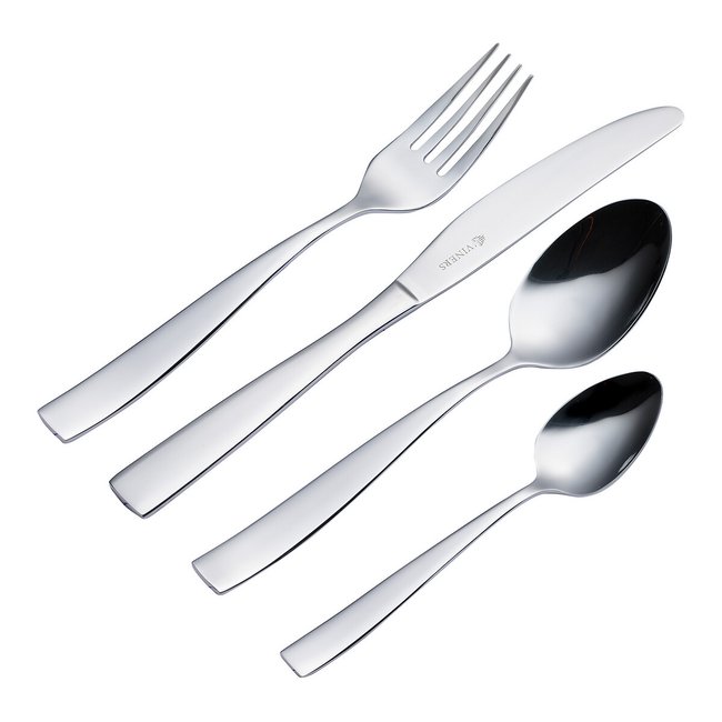 16-Piece Everyday Purity Stainless Steel Cutlery Set, silver-coloured, VINERS