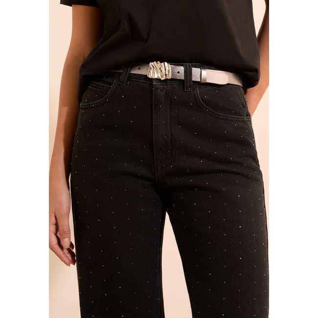 Ceinture unie BEN argent <span itemprop=