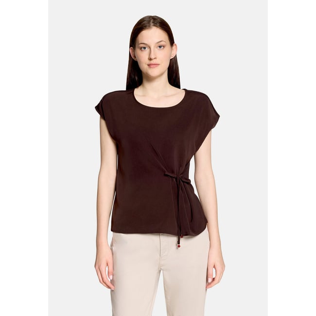 T-shirt façon blouse manches courtes molé <span itemprop=