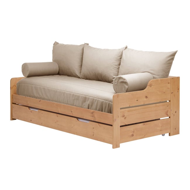 Habillage lit gigogne recyclé - HEVA lin <span itemprop=
