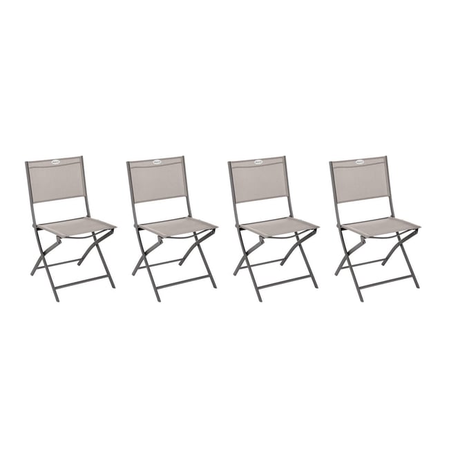 Lot de 4 chaises de jardin pliantes en acier MODULA - HESPERIDE