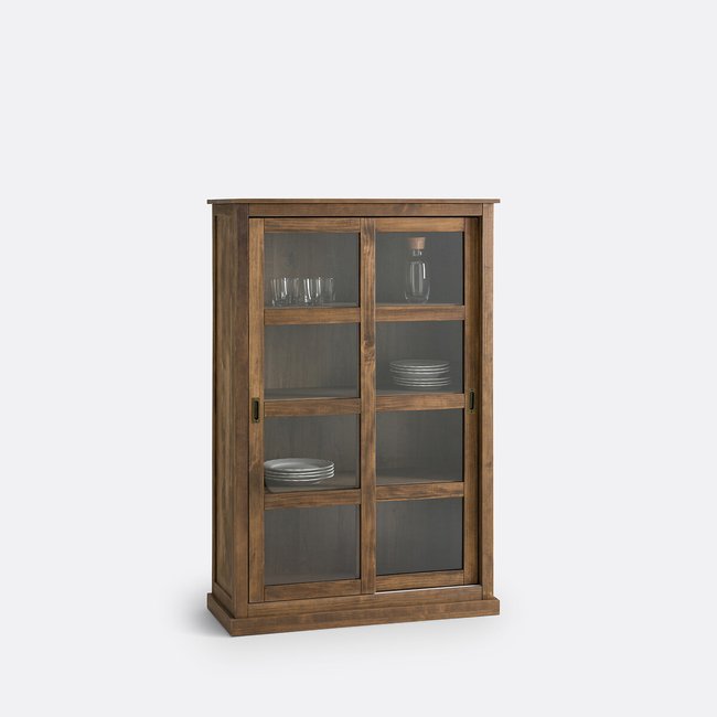 Vitrine Lunja mit 2 Türen, Kiefer massiv natur gewachst <span itemprop=