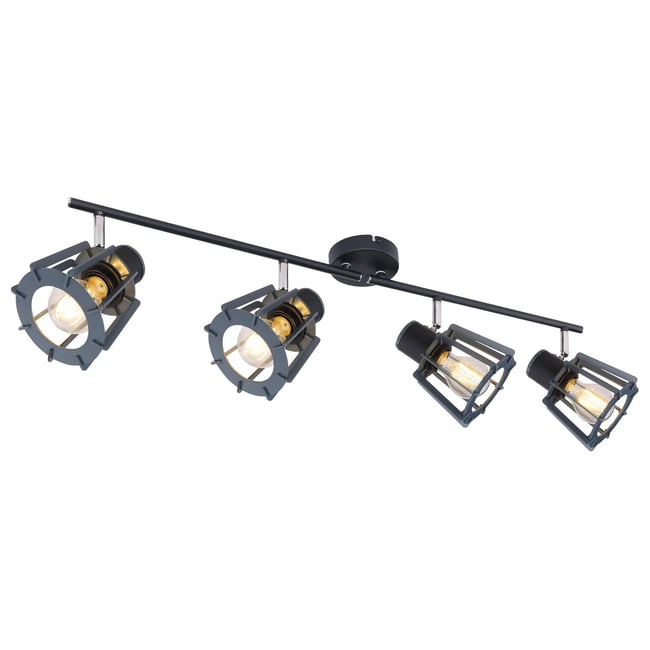 Plafonnier rampe 4 spots design scandinave en bois BLAHA - GLOBO LIGHTING