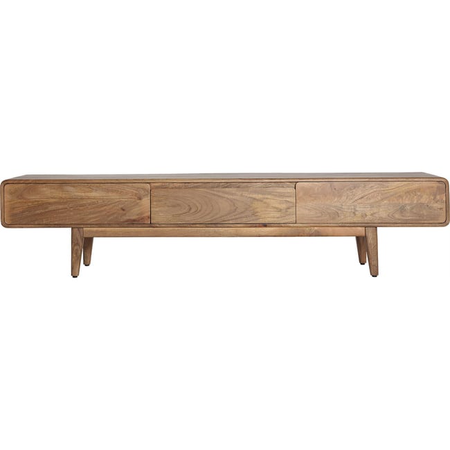 Meuble tv en manguier massif style scandinave Couleur bois de manguier marron naturel <span itemprop=