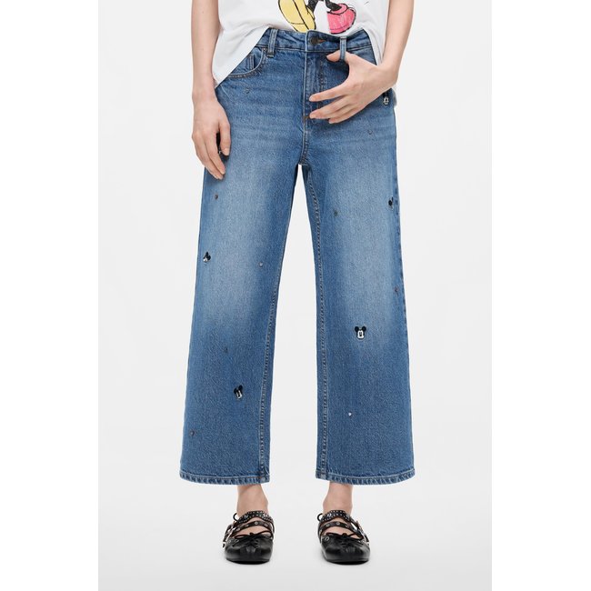 Pantalon jean culotte Disney™ bleu <span itemprop=