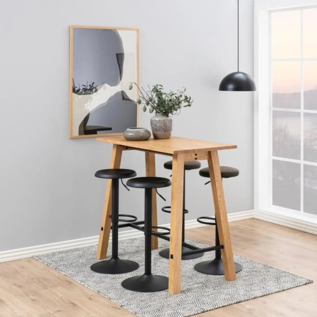 Tabourets de bar réglables et pivotants noirs (lot de 2) - MARCUS Couleur noir <span itemprop=