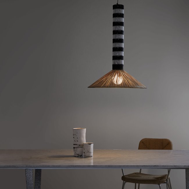 Светильник из плетеной бумаги и бамбука, Tribe белый / древесный уголь OTTO STUDIO FOR AM.PM
