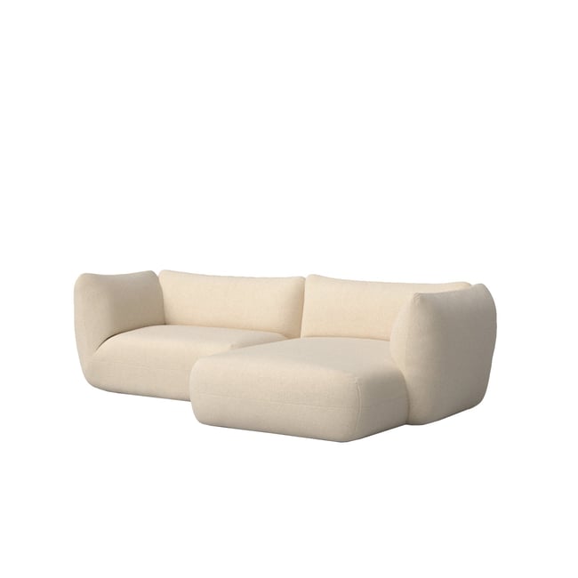 Canapé beige chaise longue droite 243x148 cm - ARNAU Couleur beige <span itemprop=