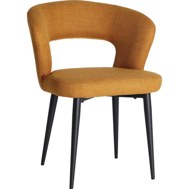 Lot de 2 chaises contemporaines design Couleur moutarde profond et noir mat <span itemprop=