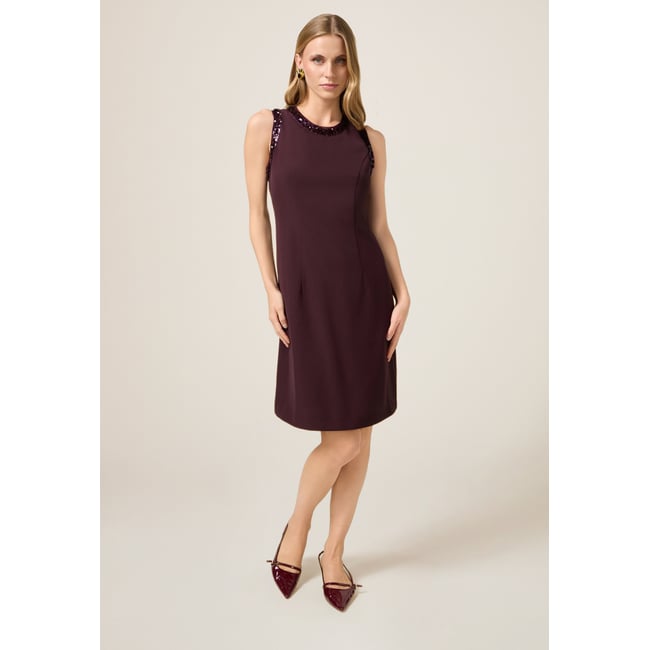 Robe fourreau avec bordures en paillettes burgundy <span itemprop=