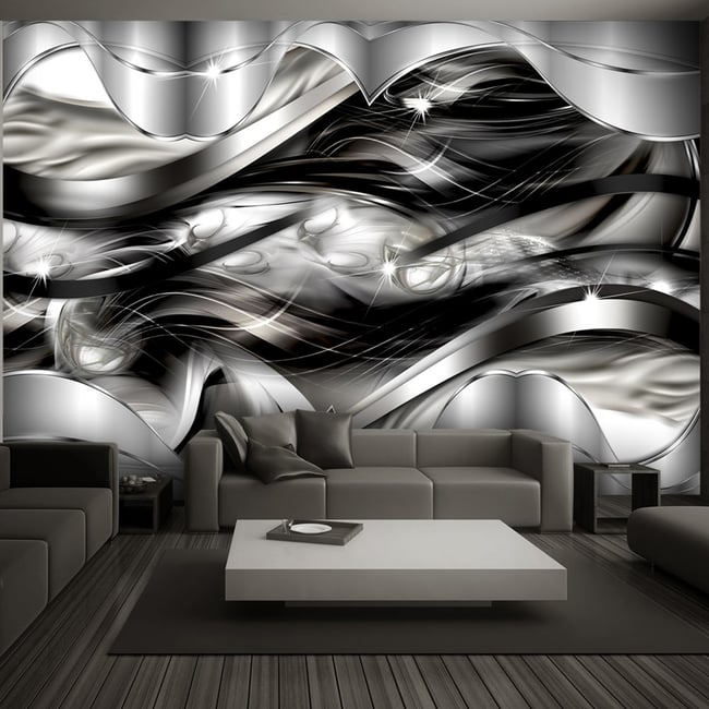 Papier peint intissé panoramique Abstractions Brouillards Couleur noir <span itemprop=