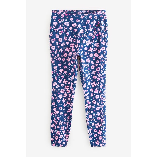 Legging doublé de polaire violet imprimé animal <span itemprop=