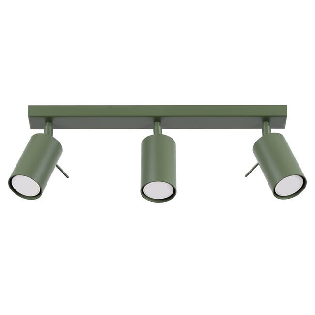 Plafonnier Acier Vert Olive GU10 3 Ring Line Couleur vert <span itemprop=