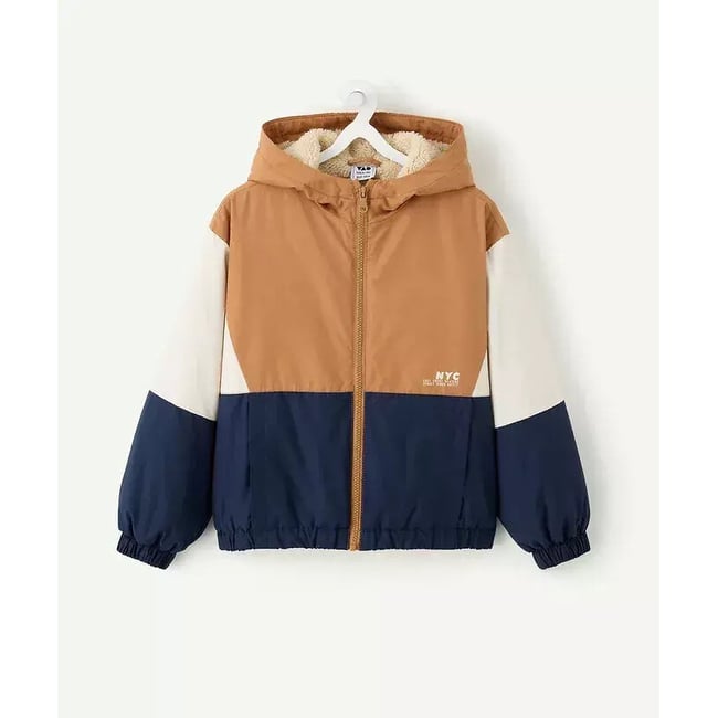 Giacca foderata in sherpa marine/cammello TAPE A L'OEIL