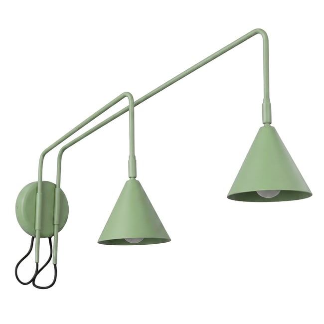 Applique murale Sauge E14 2 Nox Couleur sauge <span itemprop=