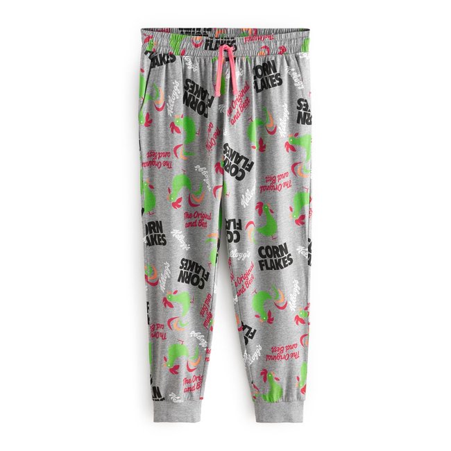 Bas de pyjama motif cornflakes gris <span itemprop=