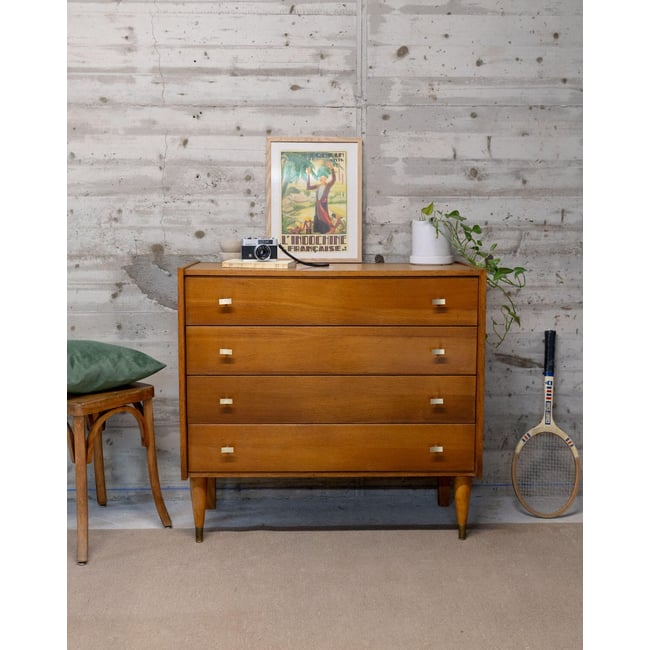 Commode scandinave en bois Olga N°660 - Bon état Couleur bois foncé <span itemprop=