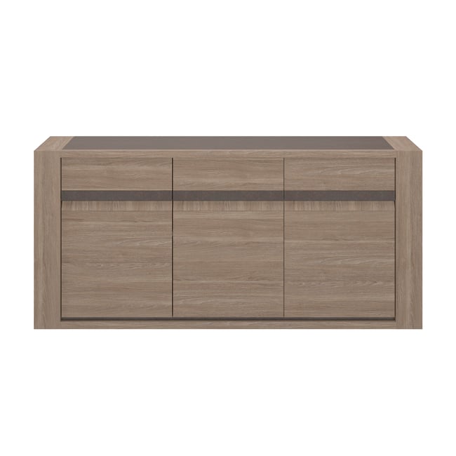 Buffet 3 portes 190cm reed avec 2 tablettes Couleur beige <span itemprop=