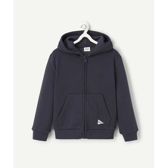 Sudadera con cremallera y capucha de felpa azul marino <span itemprop=