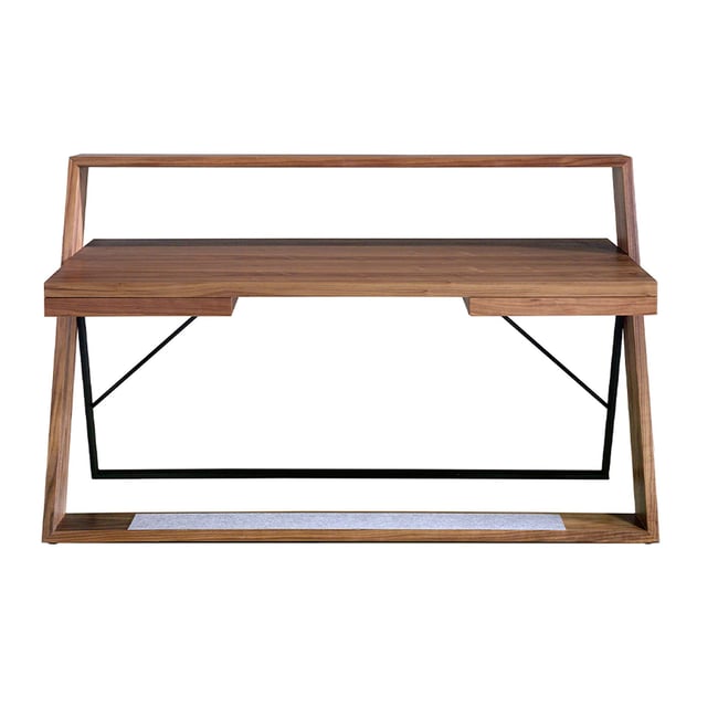 Bureau en noyer et acier Couleur noyer | noir <span itemprop=