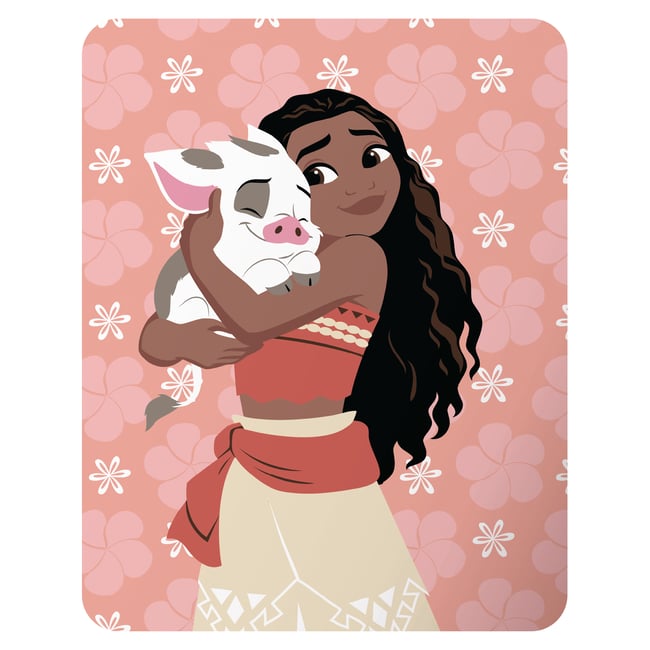 Plaid polaire imprimé, VAIANA PUA rose <span itemprop=