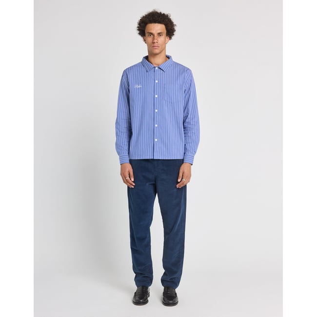 PANTALON LOOSE VELOURS NAVY marine <span itemprop=