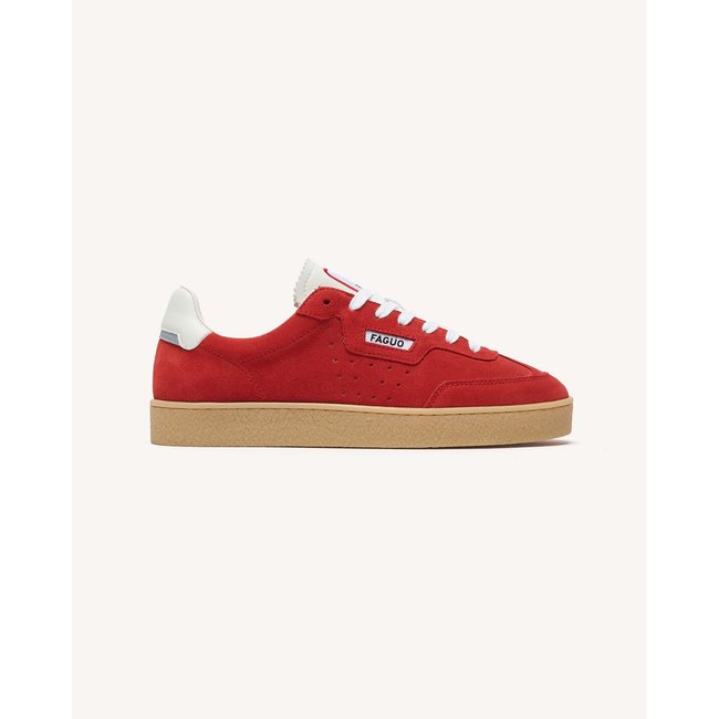 Baskets basses suede LUMBO LUMBO rouge <span itemprop=