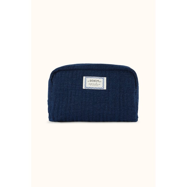Grande trousse de toilette, en denim, GAYANE denim <span itemprop=