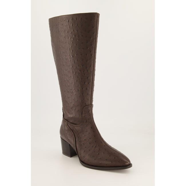 Bottes en cuir , pied large noir marron <span itemprop=