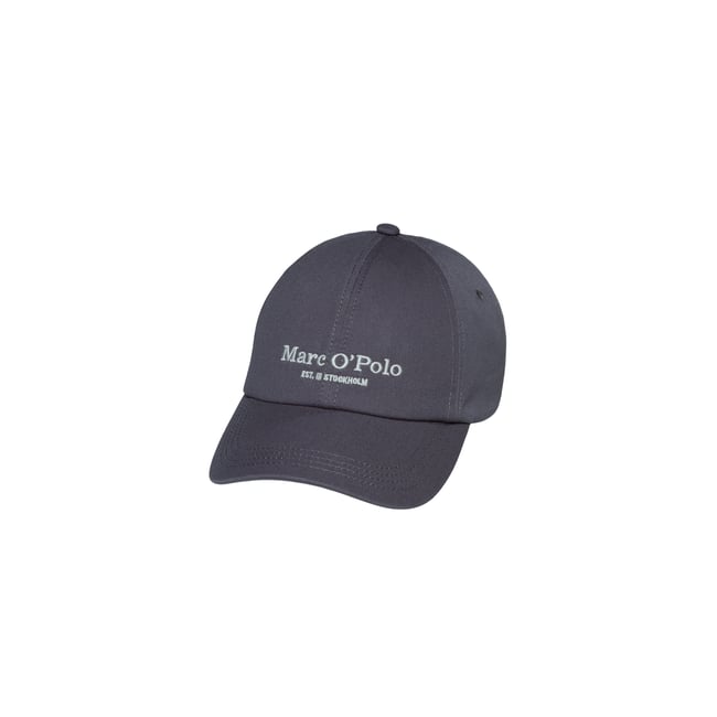 Casquette avec logo en sergé de coton bio de haute qualité gris foncé <span itemprop=