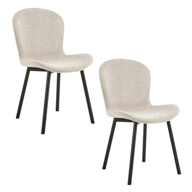 Lot de 2 chaises de salle à manger en tissu et acier ESRA - TOILINUX