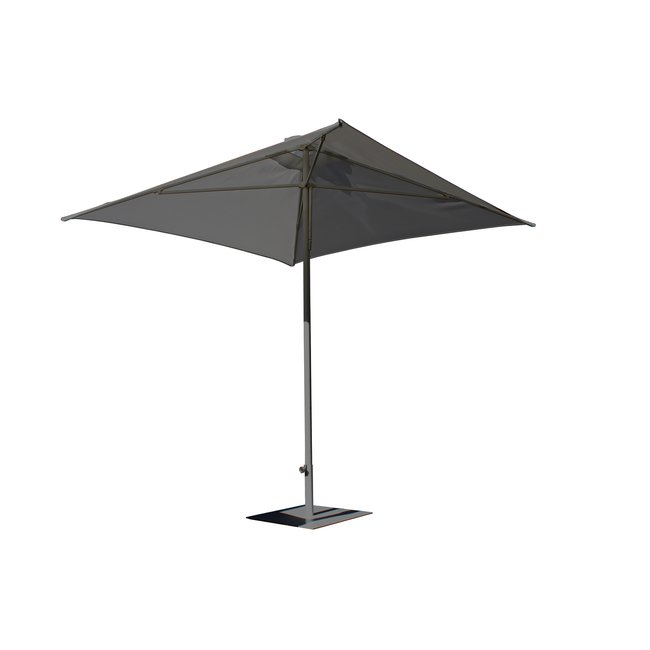 Parasol en alu laqué et toile Olefin EOLO gris anthracite <span itemprop=