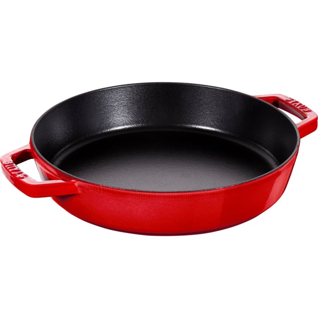 Poêle avec 2 poignées 34 cm, Fonte cerise <span itemprop=