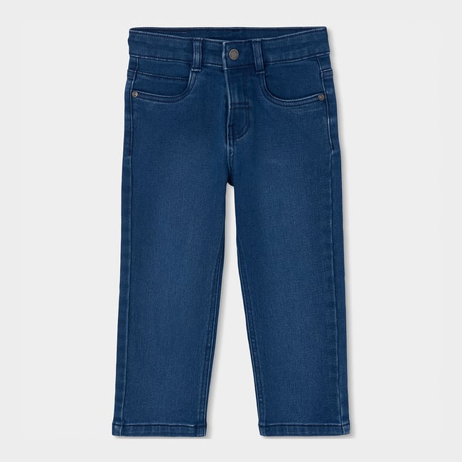 Pantalon denim élastique garçon bleu <span itemprop=