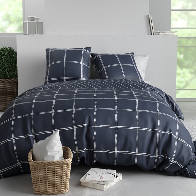Parure housse de couette en microfibre imprimée, Ruben imprime <span itemprop=