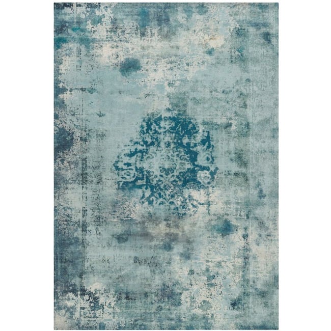 Tapis rectangulaire tufté main en acrylique vintage 140x200 cm Couleur gris <span itemprop=