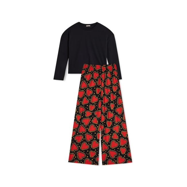 Pyjama Long Coton Bio habibi noir <span itemprop=