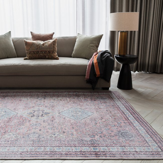 Timeless Vintage Style Flatweave Rug, red, SO'HOME