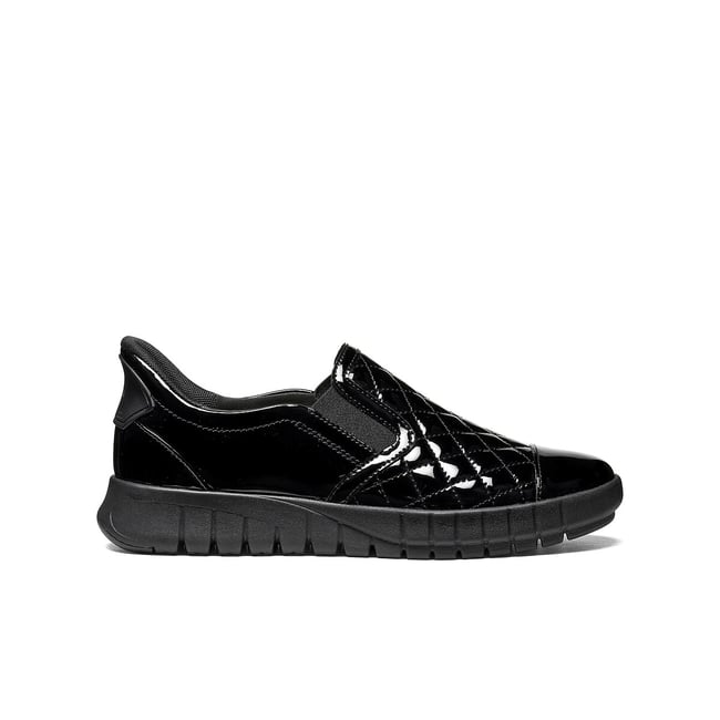 Mocassins vernis à enfiler, FLEXTRIDE, FAST-IN noir <span itemprop=