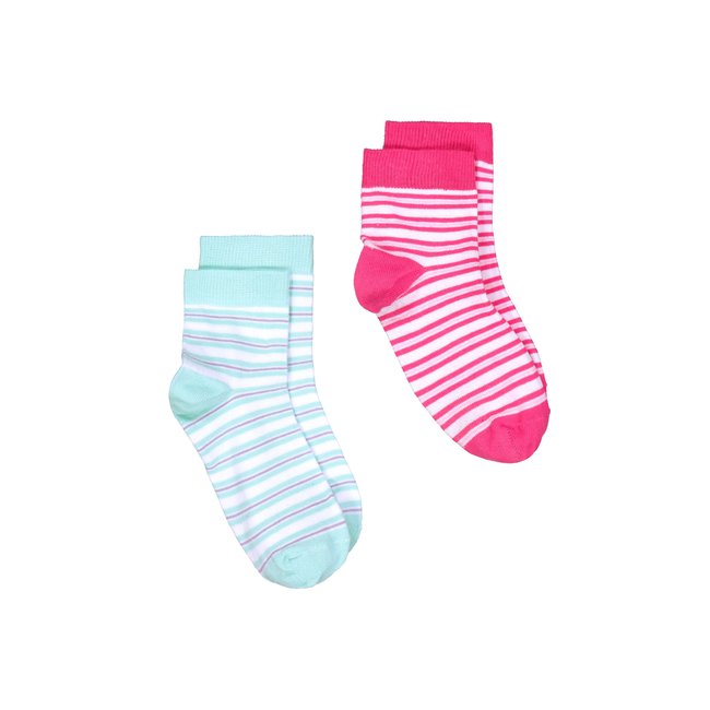 Chaussettes, lot de 2, rayures et tige courte - ULLA POPKEN