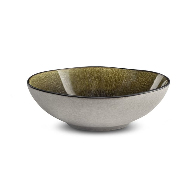 Assiette creuse 20 cm (lot de 6) - Couleur vert olive <span itemprop=