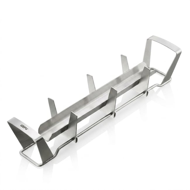 Support pour poisson BBQ argent <span itemprop=