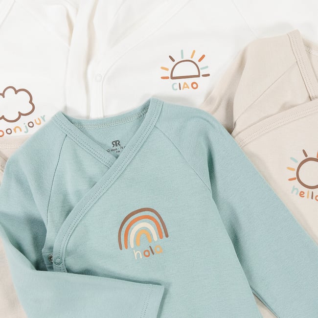 Vêtement Bébé OEKO-TEX Lot De 5 Bodies Bébé Garçon Manches Longues