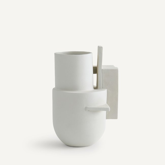 Marex Geometric Matte Ceramic Vase, matt grey, AM.PM