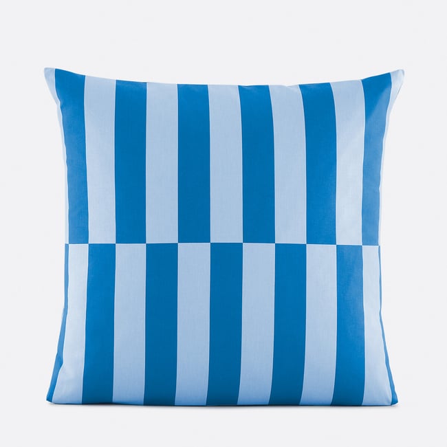 Taie d'oreiller enfant en 50% coton recyclé, TABAKA BLEU bleu <span itemprop=